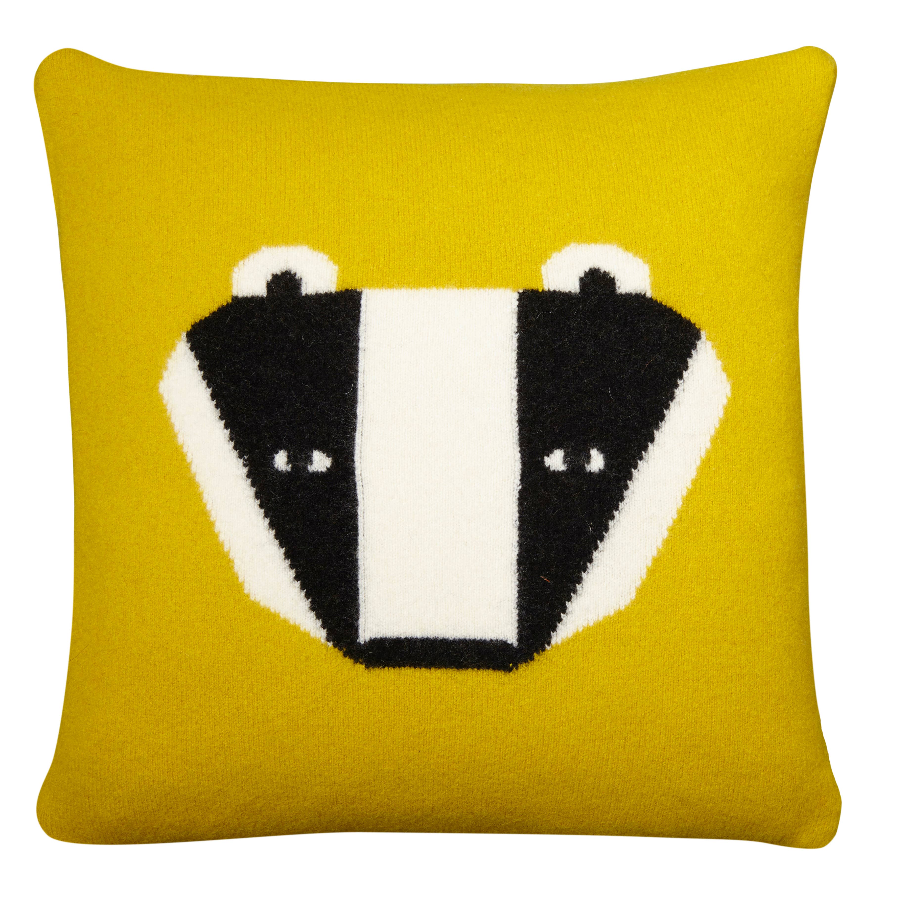  Donna Wilson Badger Cushion - Mustard CU-BAD-MUST The Green Thumb Club