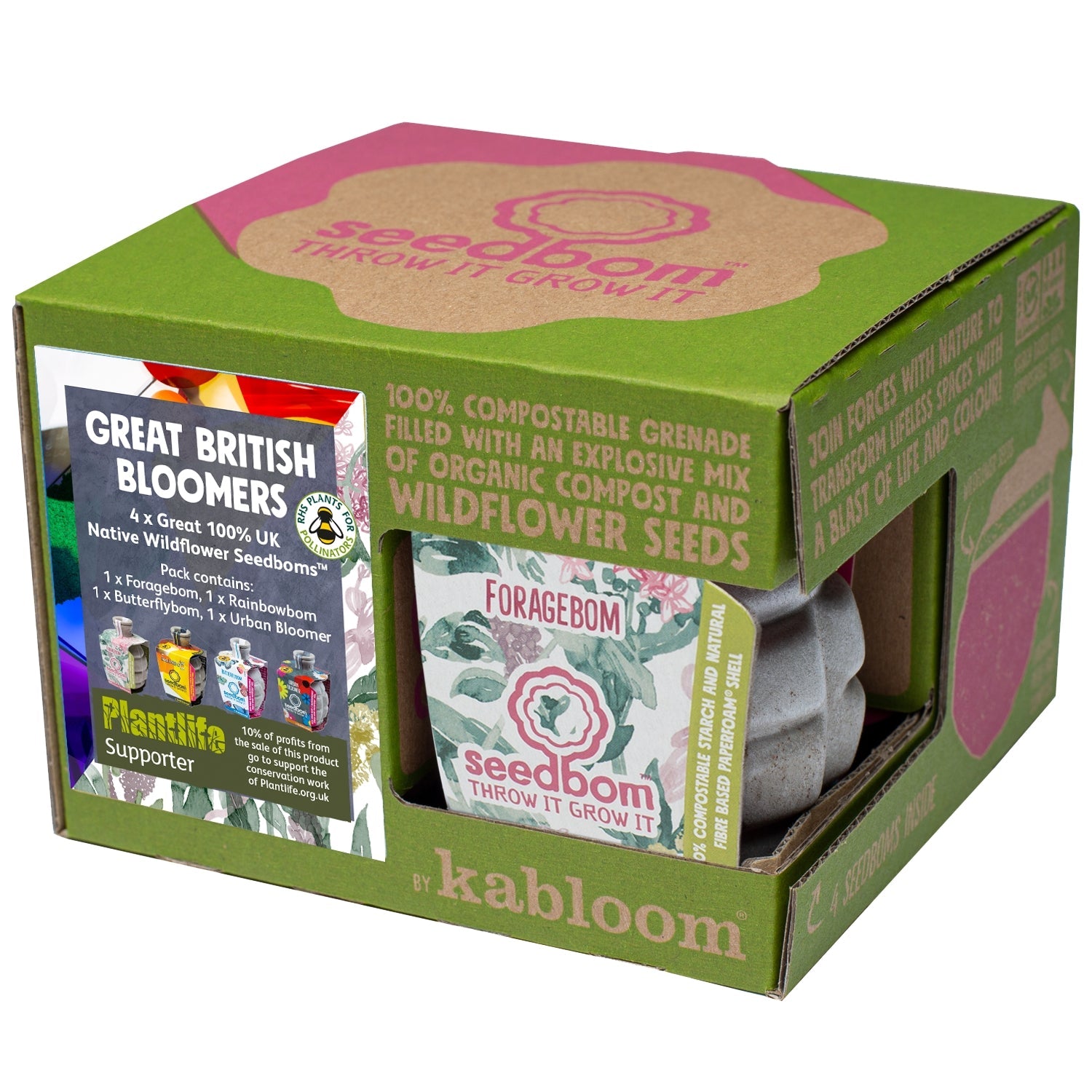  Kabloom Great British Bloomers 4 Pack Seedbom Gift Set GB0151 The Green Thumb Club